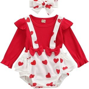 Baby Girl Valentine 's Day Outfit 12-18M